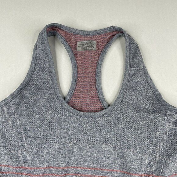 Athleta Fastest Track Gray Orange Stripes - Picture 3 of 6